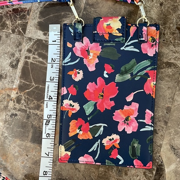 Floral phone case, micro bag, Nanette Lepore, navy, flowers - Picture 6 of 7